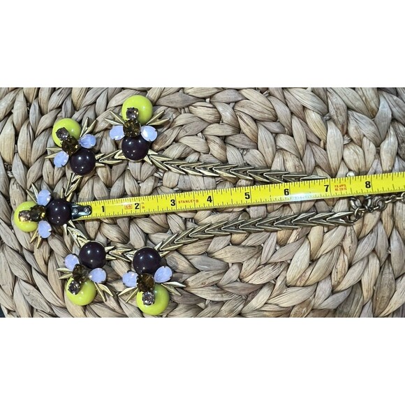 J Crew Authentic Honey Bee Crystal Stone Multicolor Necklace Yellow 🐝 - Picture 8 of 9